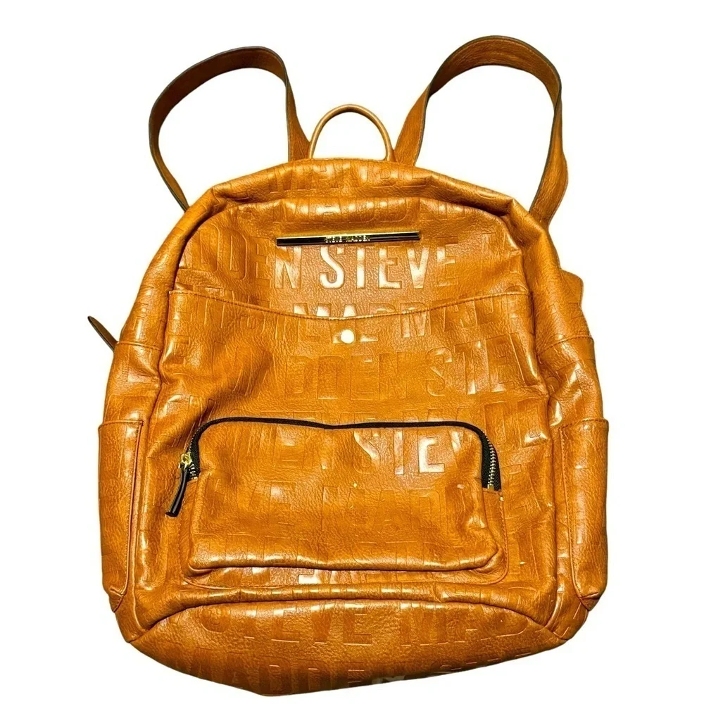 Steve Madden Full Size Backpack Bookbag Cognac